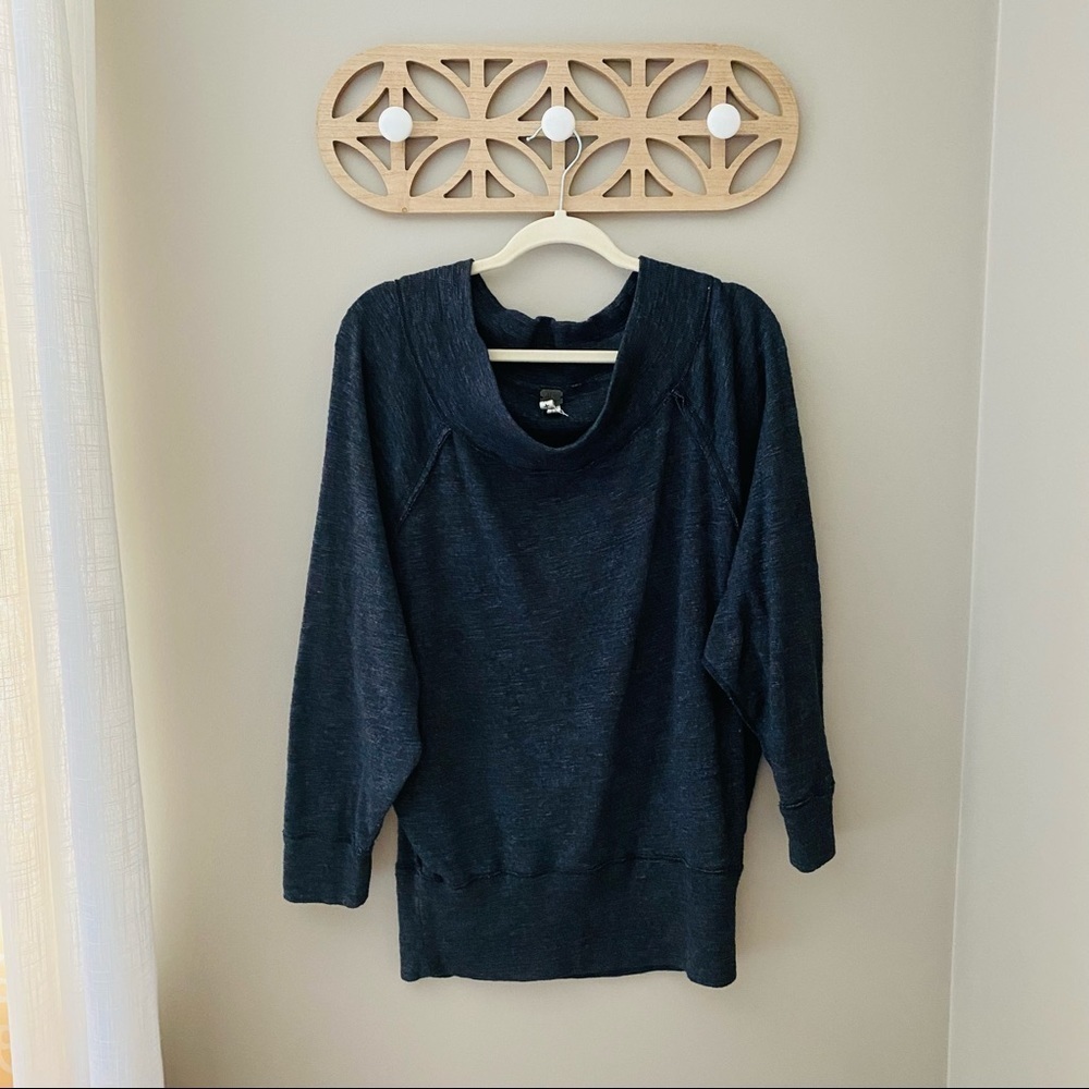 Free People Off The Shoulder Pullover Sweater Gray Sz Medium